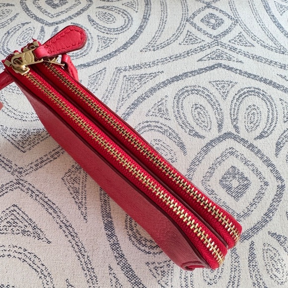 Coach Double-Zip Leather Wristlet – Red - Picture 2 of 11